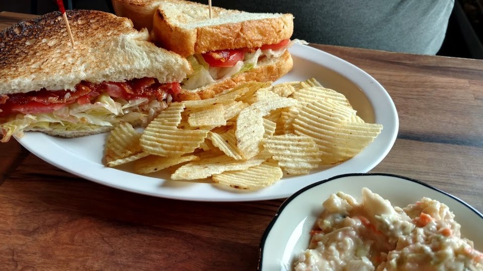 Hearty American meal served on a white plate